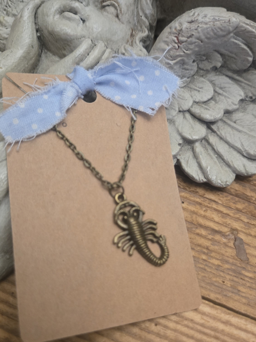 Bronze Scorpion Pendant Necklace - Antiqued Finish